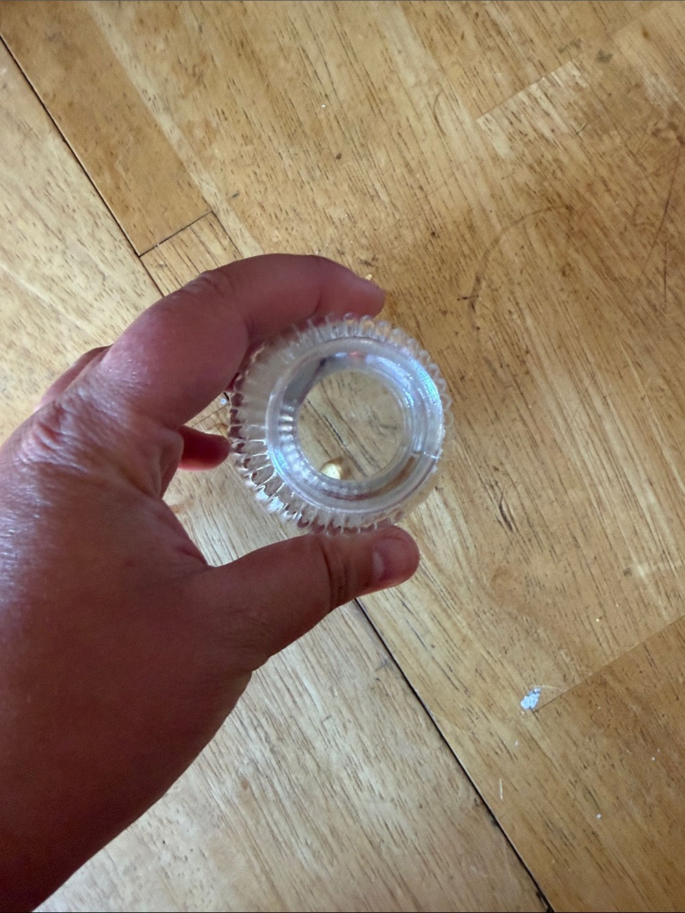 Clear Ribbed Glass Bottle/Vase - Picture 4 of 4